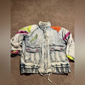 Vintage Colorful  ACID WASH  Jacket. READ DESCRIPTION